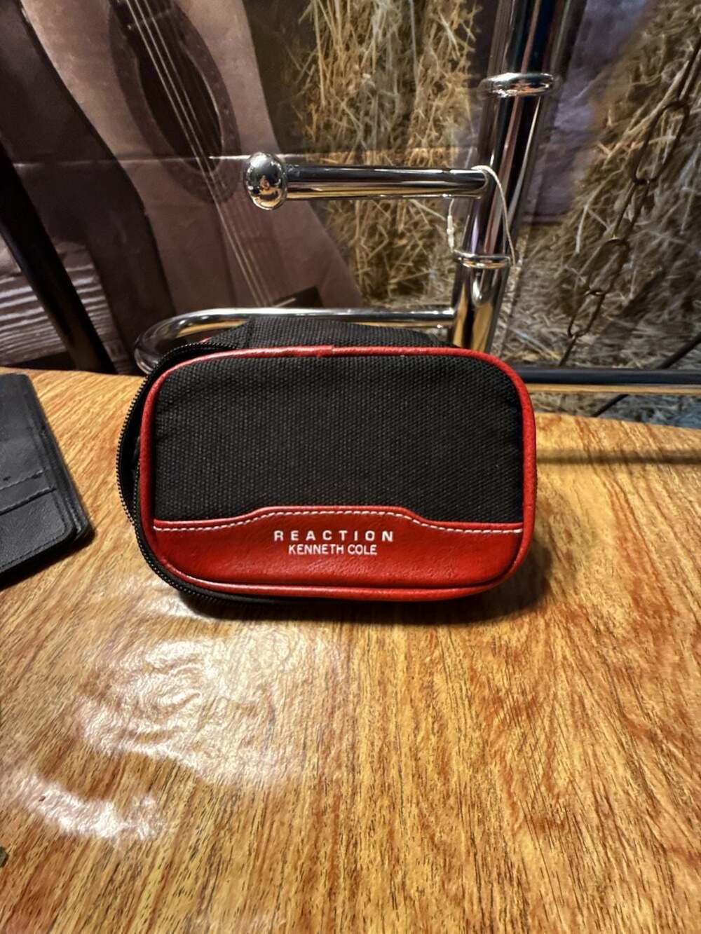 Modella branded red and black zippered pouch Cosmetics Multiuse Bag